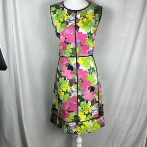 Calvin Klein Multicolored Floral Cotton Shift Dress Sleeveless